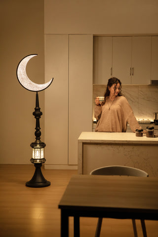 Hilal Midnight Crescent Sentinel Floor Lamp