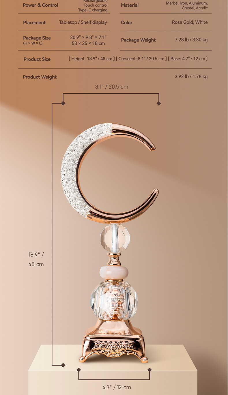 Hilal Crystal Lumière Table Lamp