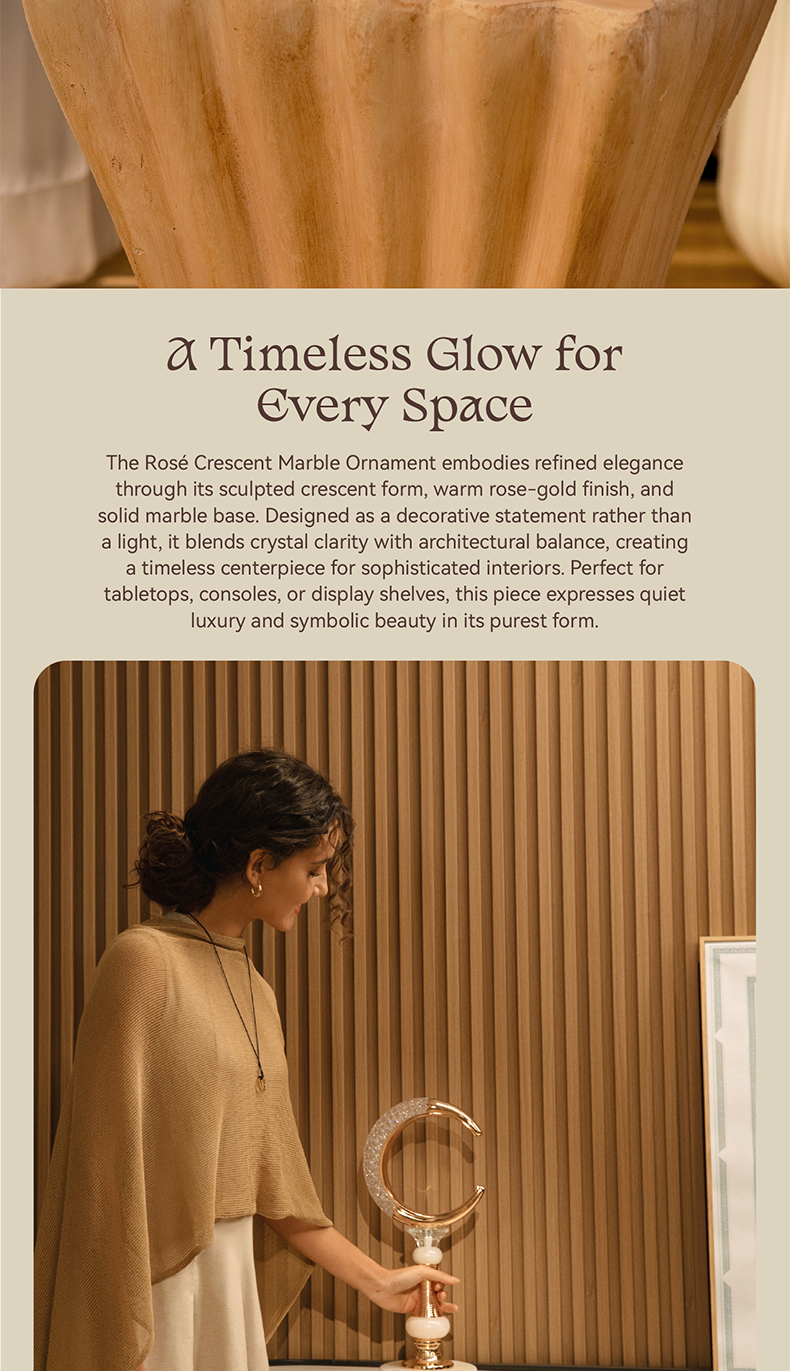 Rosé Crescent Marble Ornament