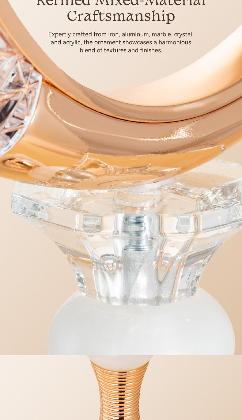 Rosé Crescent Marble Ornament