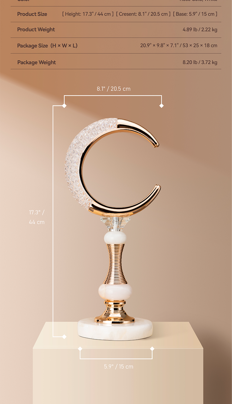 Rosé Crescent Marble Ornament