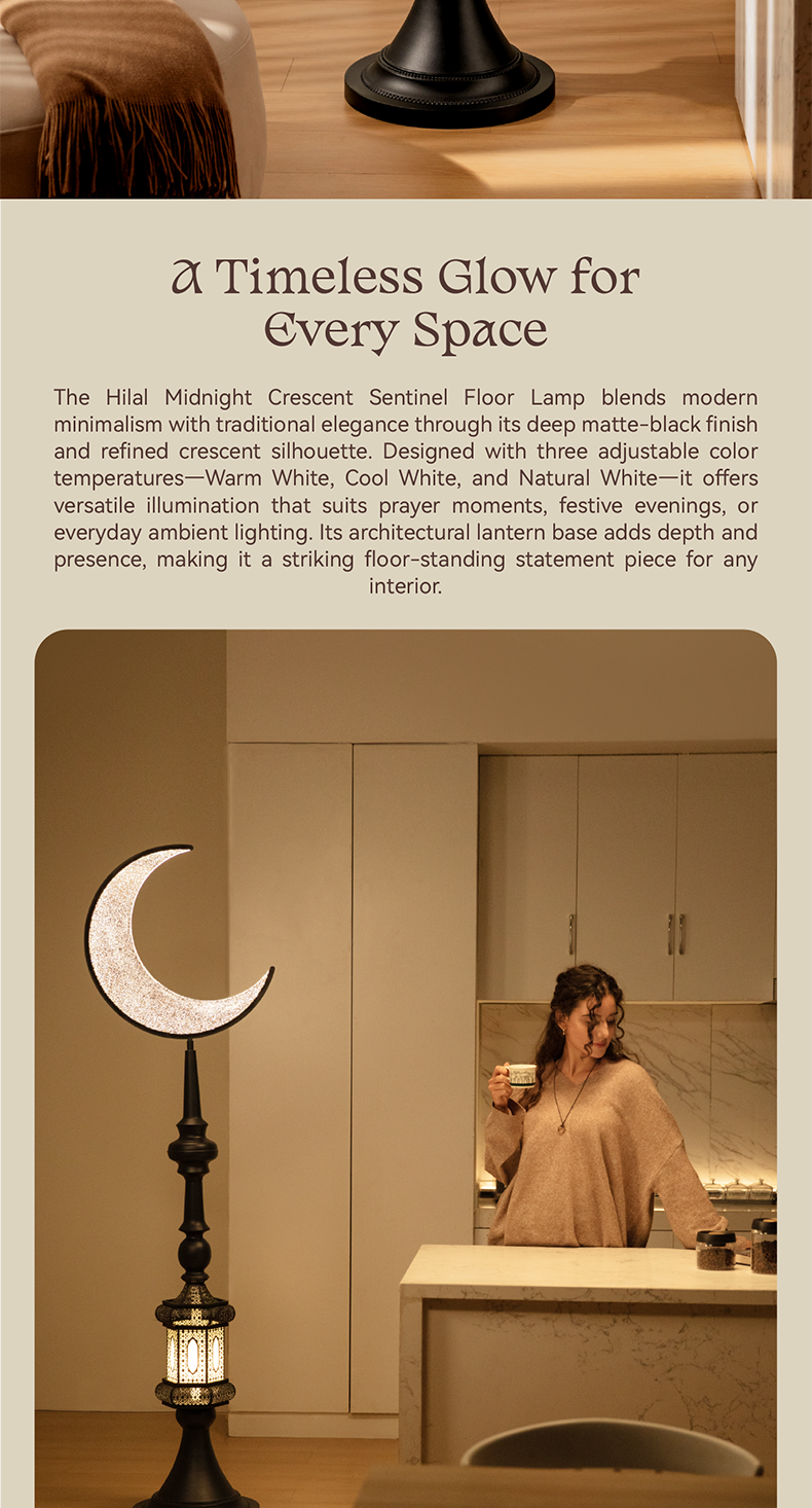 Hilal Midnight Crescent Sentinel Floor Lamp
