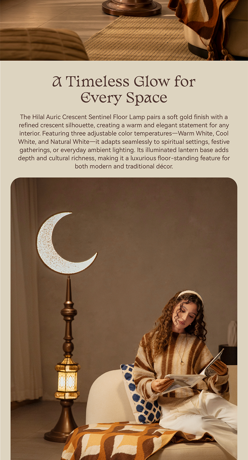 Hilal Auric Crescent Sentinel Floor Lamp
