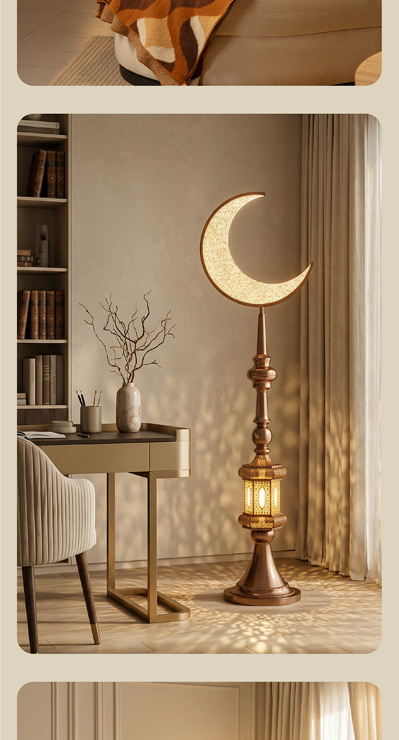Hilal Auric Crescent Sentinel Floor Lamp
