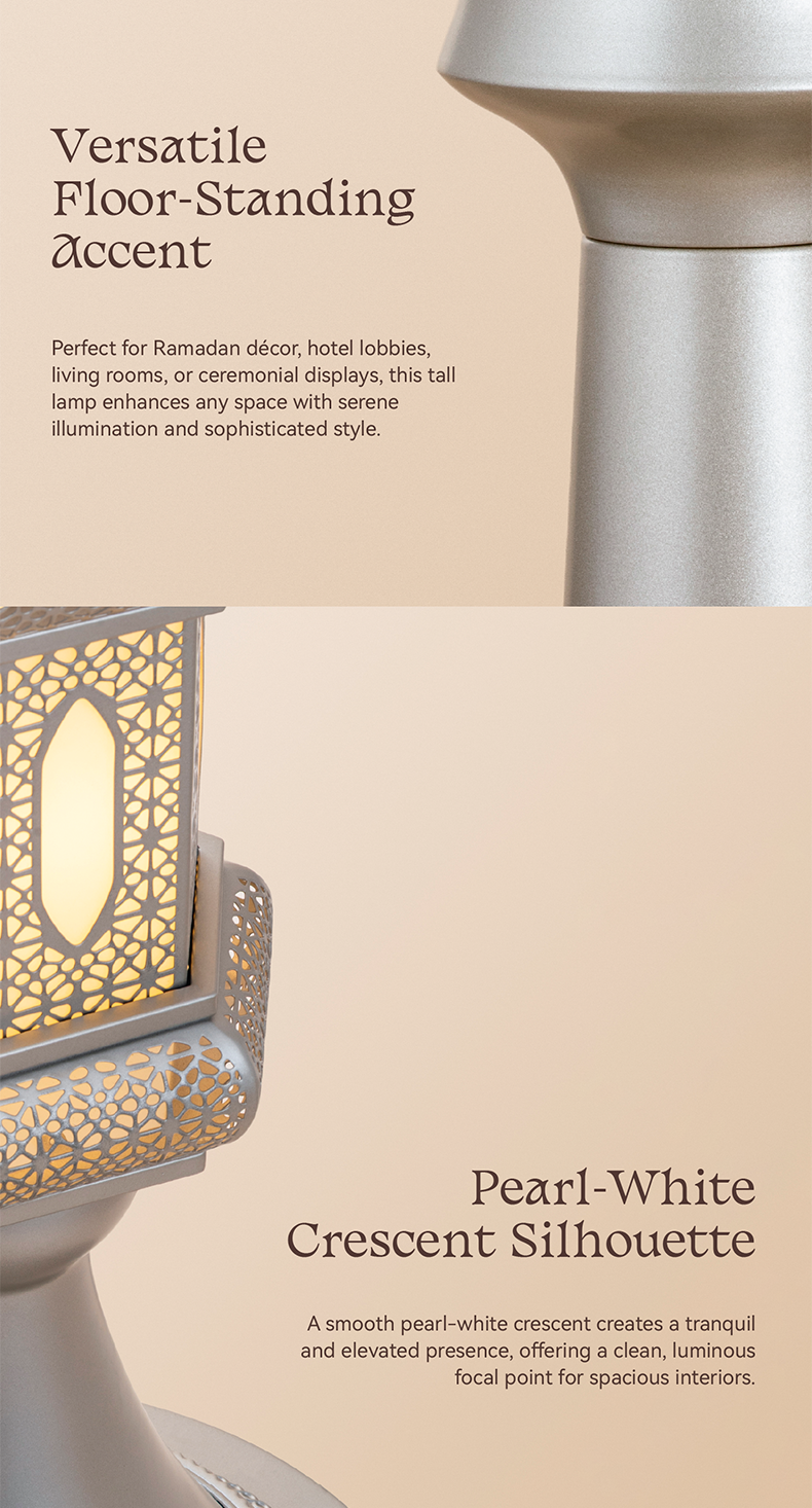 Hilal Lunar Pearl Crescent Sentinel Floor Lamp