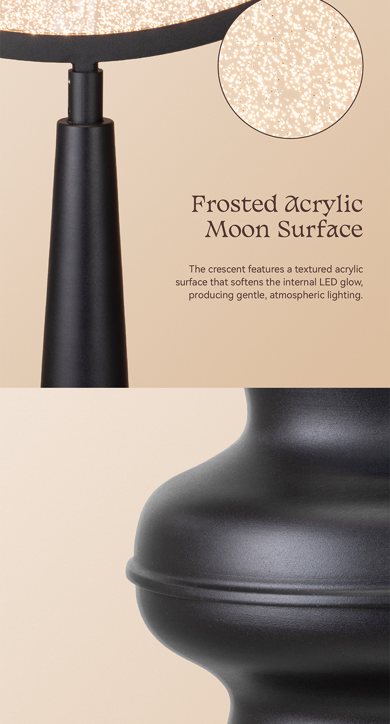 Hilal Midnight Crescent Tower Floor Lamp
