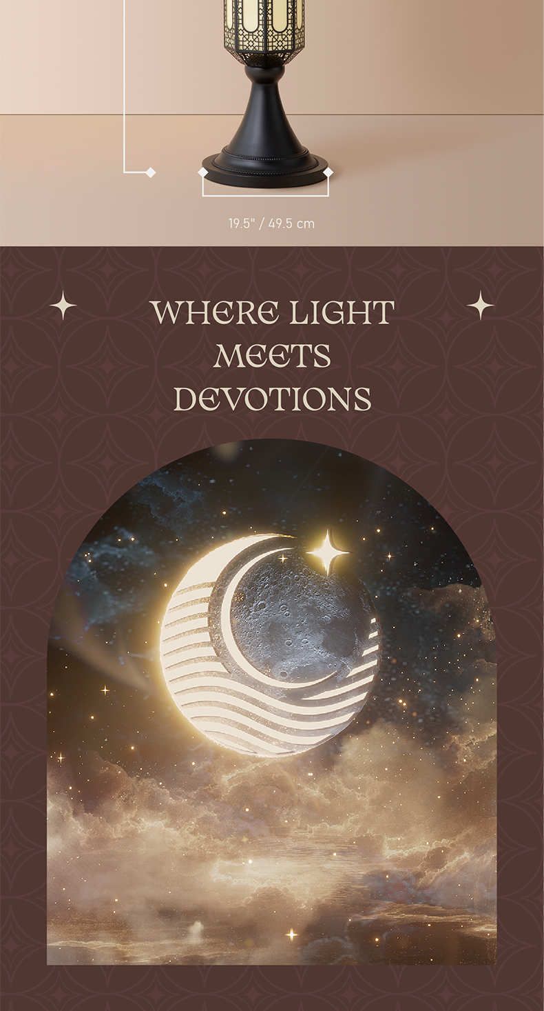 Hilal Midnight Crescent Tower Floor Lamp