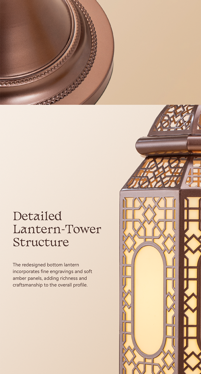 Hilal Amber Crescent Tower Floor Lamp