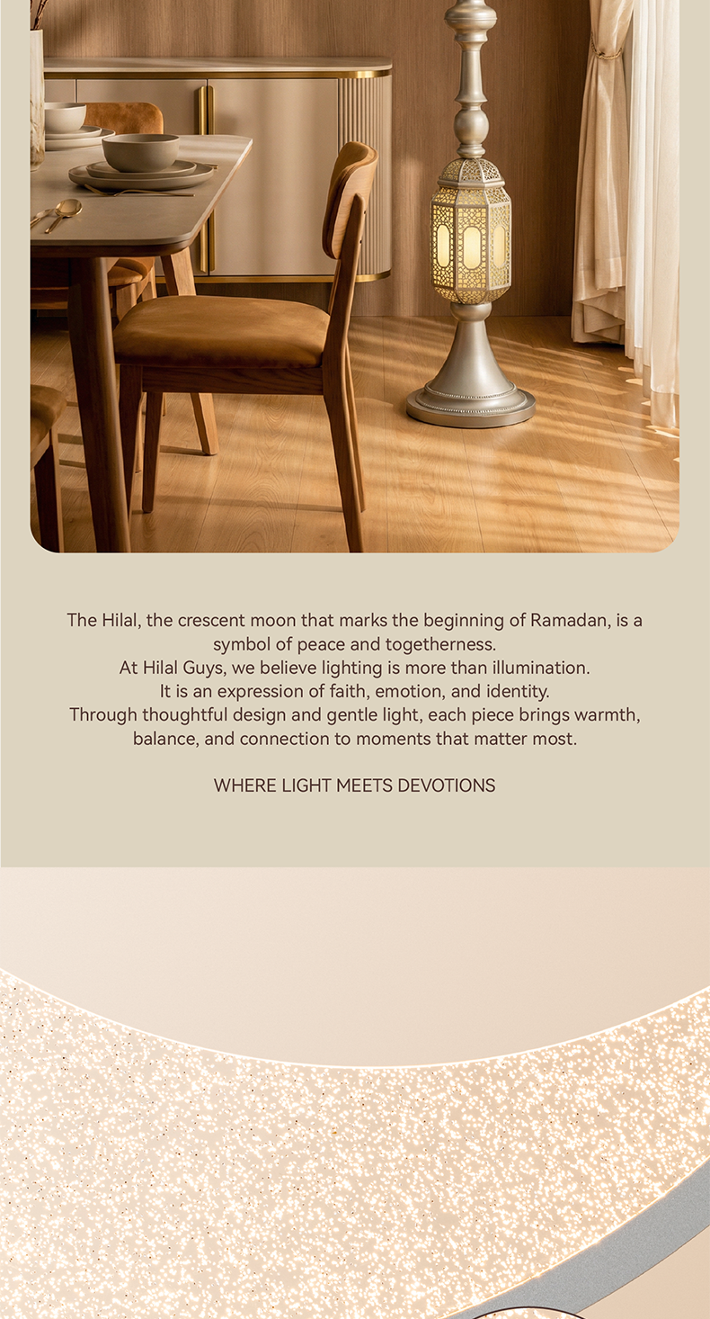 Hilal Pearl Crescent Tower Floor Lamp