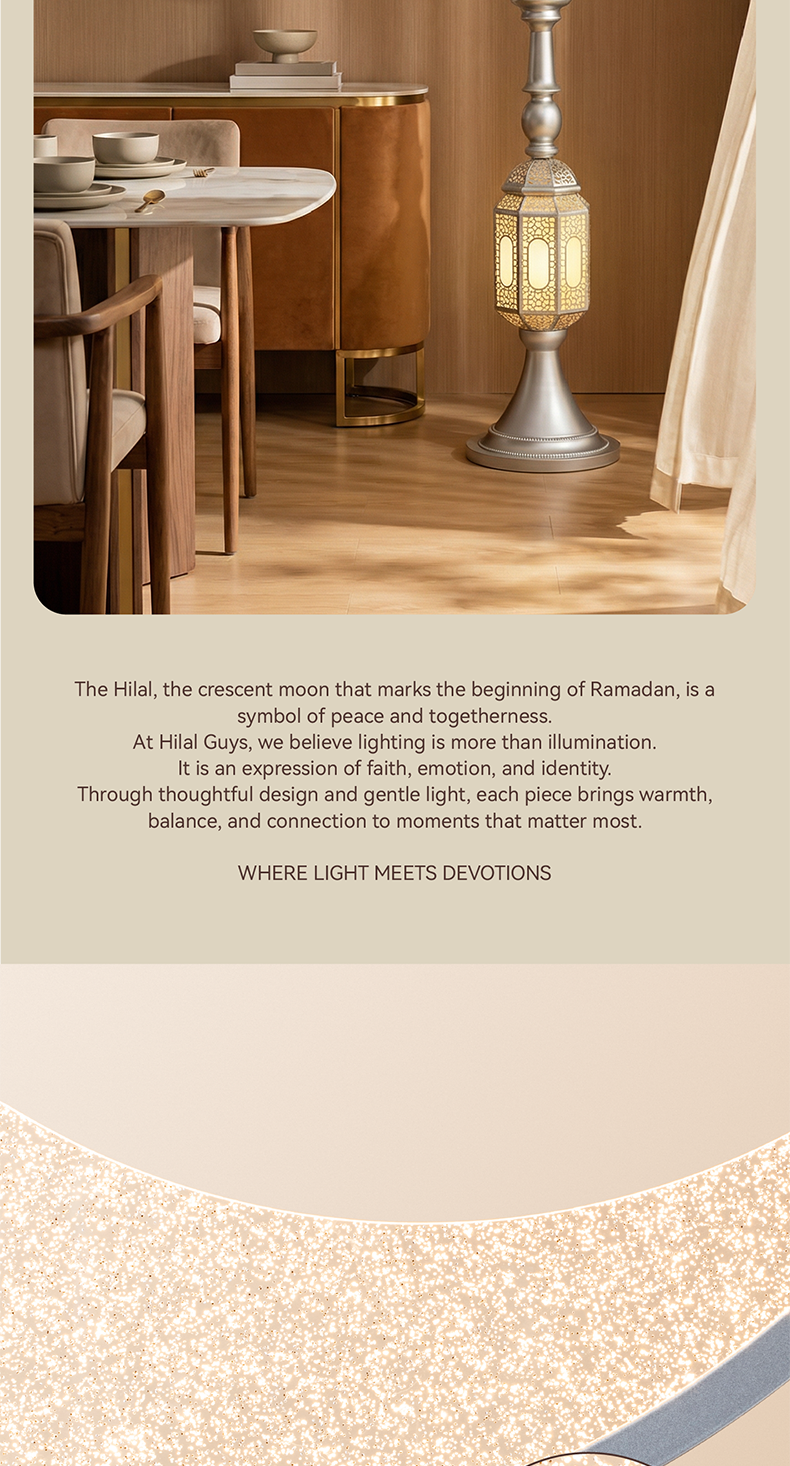 Hilal Silver Crescent Tower Floor Lamp