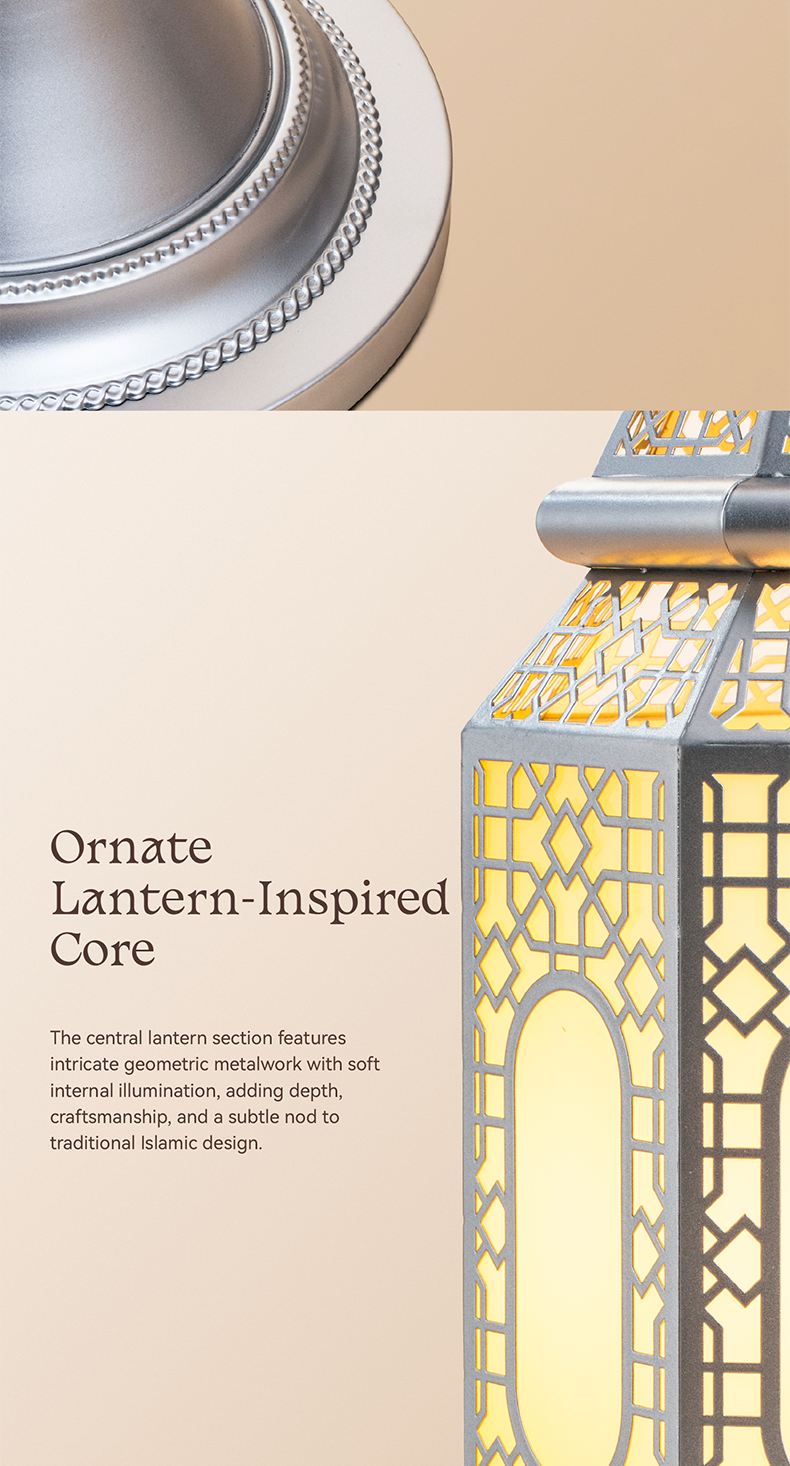 Hilal Silver Crescent Tower Floor Lamp