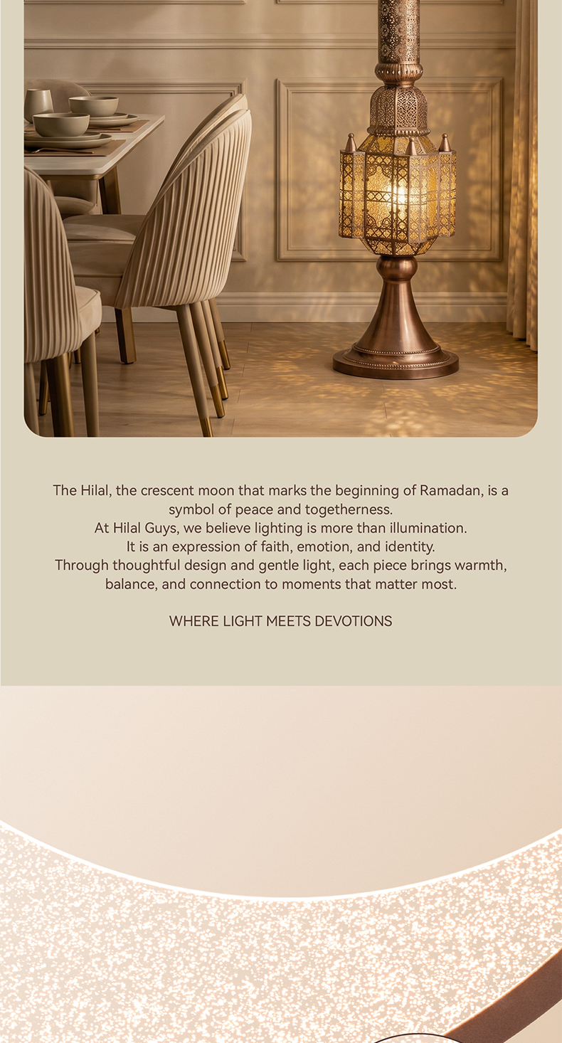 Hilal Amber Crescent Heritage Floor Lamp