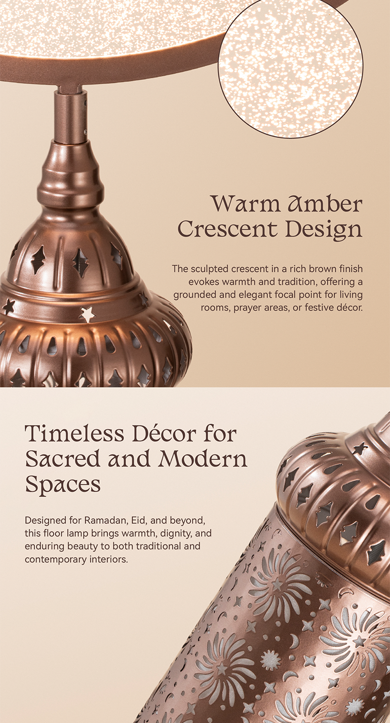 Hilal Amber Crescent Heritage Floor Lamp