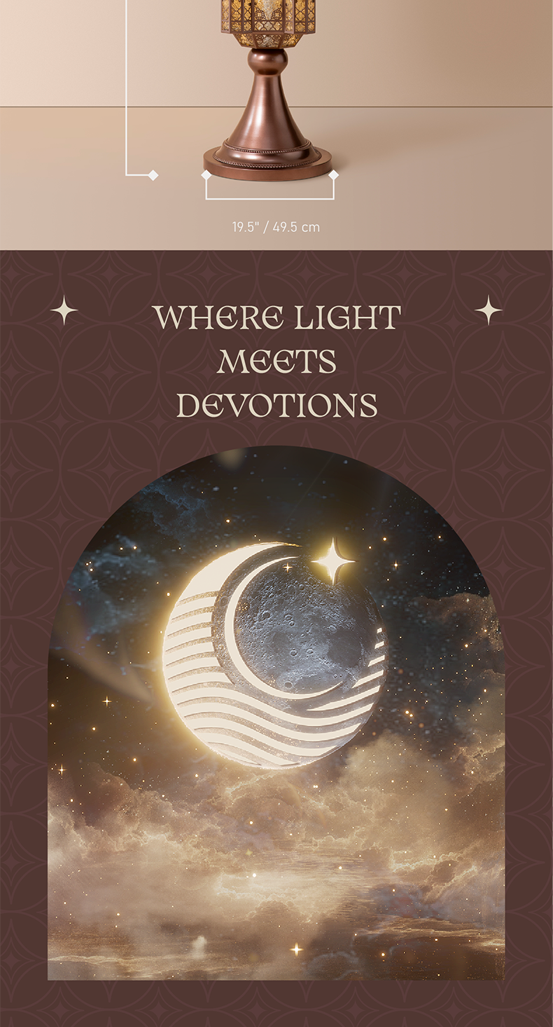 Hilal Amber Crescent Heritage Floor Lamp