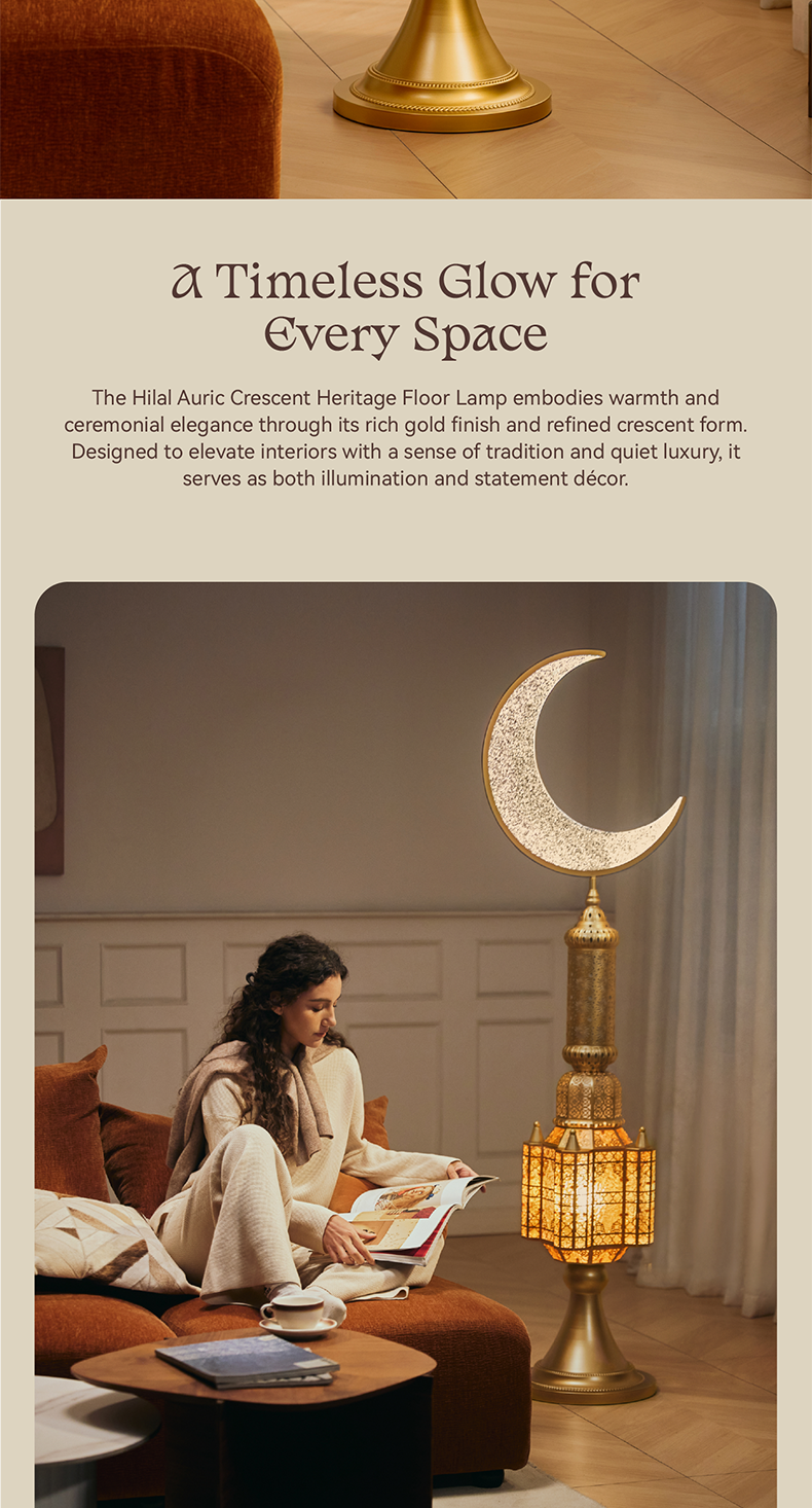 Hilal Auric Crescent Heritage Floor Lamp
