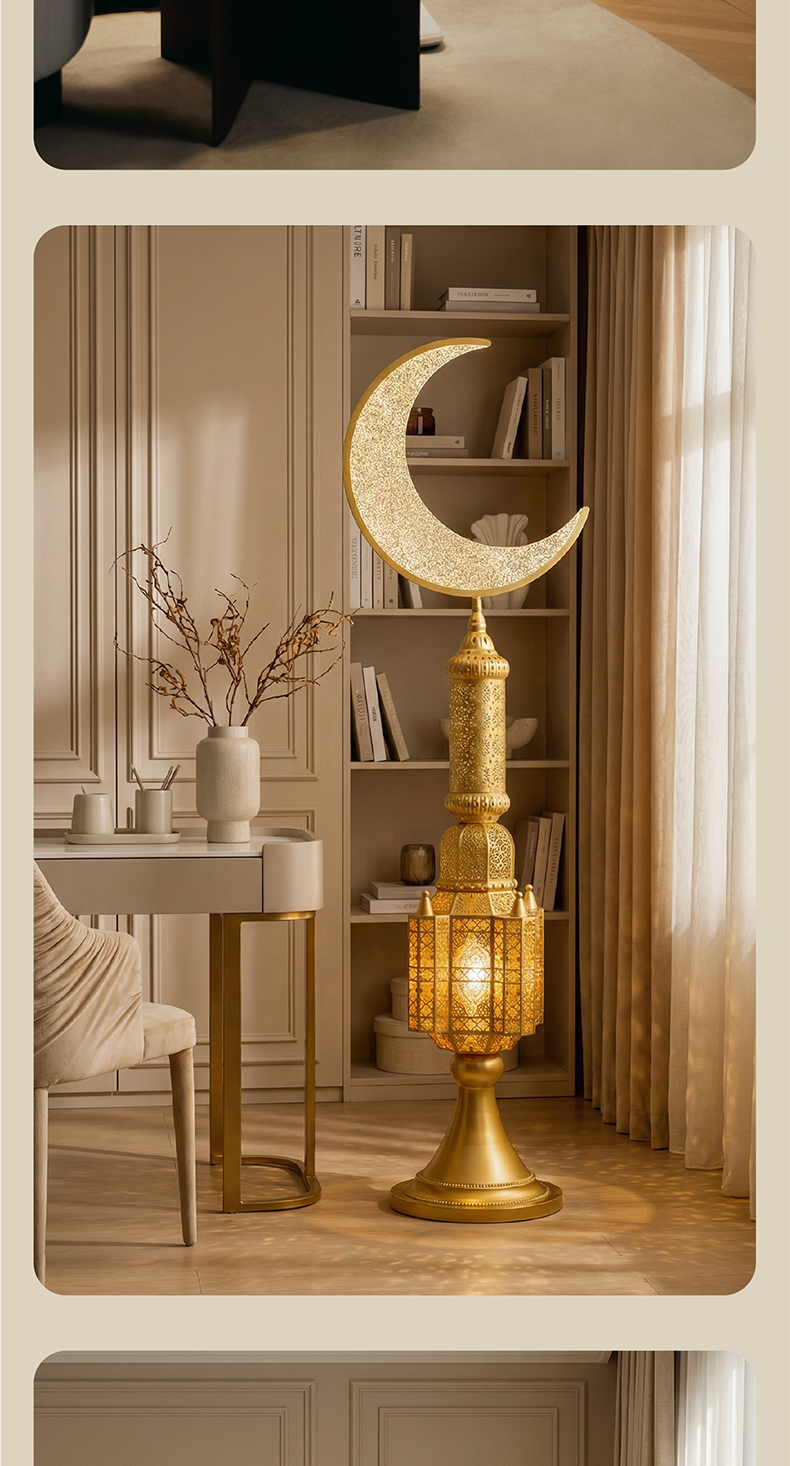 Hilal Auric Crescent Heritage Floor Lamp