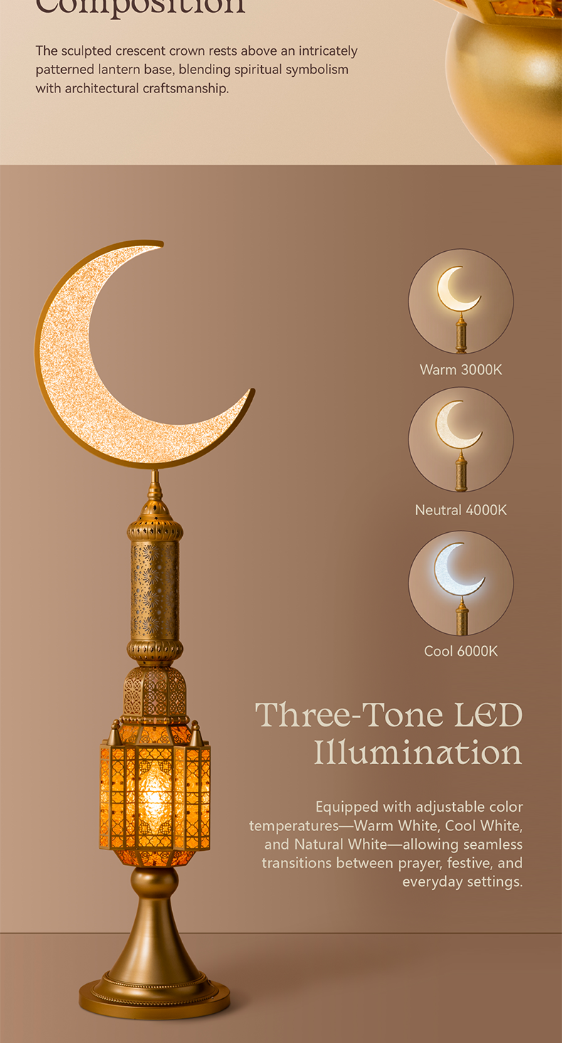 Hilal Auric Crescent Heritage Floor Lamp