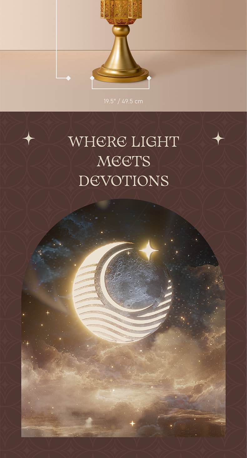 Hilal Auric Crescent Heritage Floor Lamp