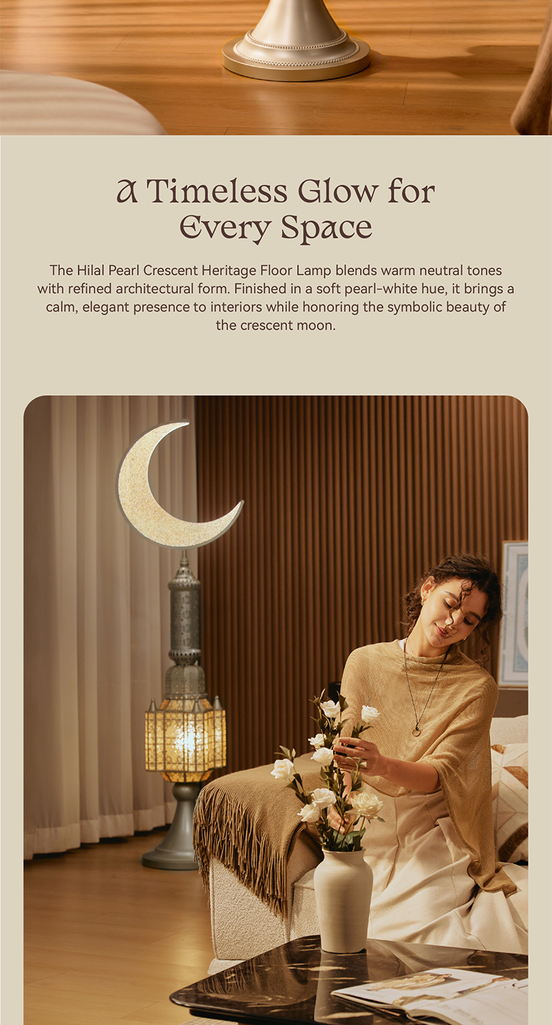 Hilal Pearl Crescent Heritage Floor Lamp