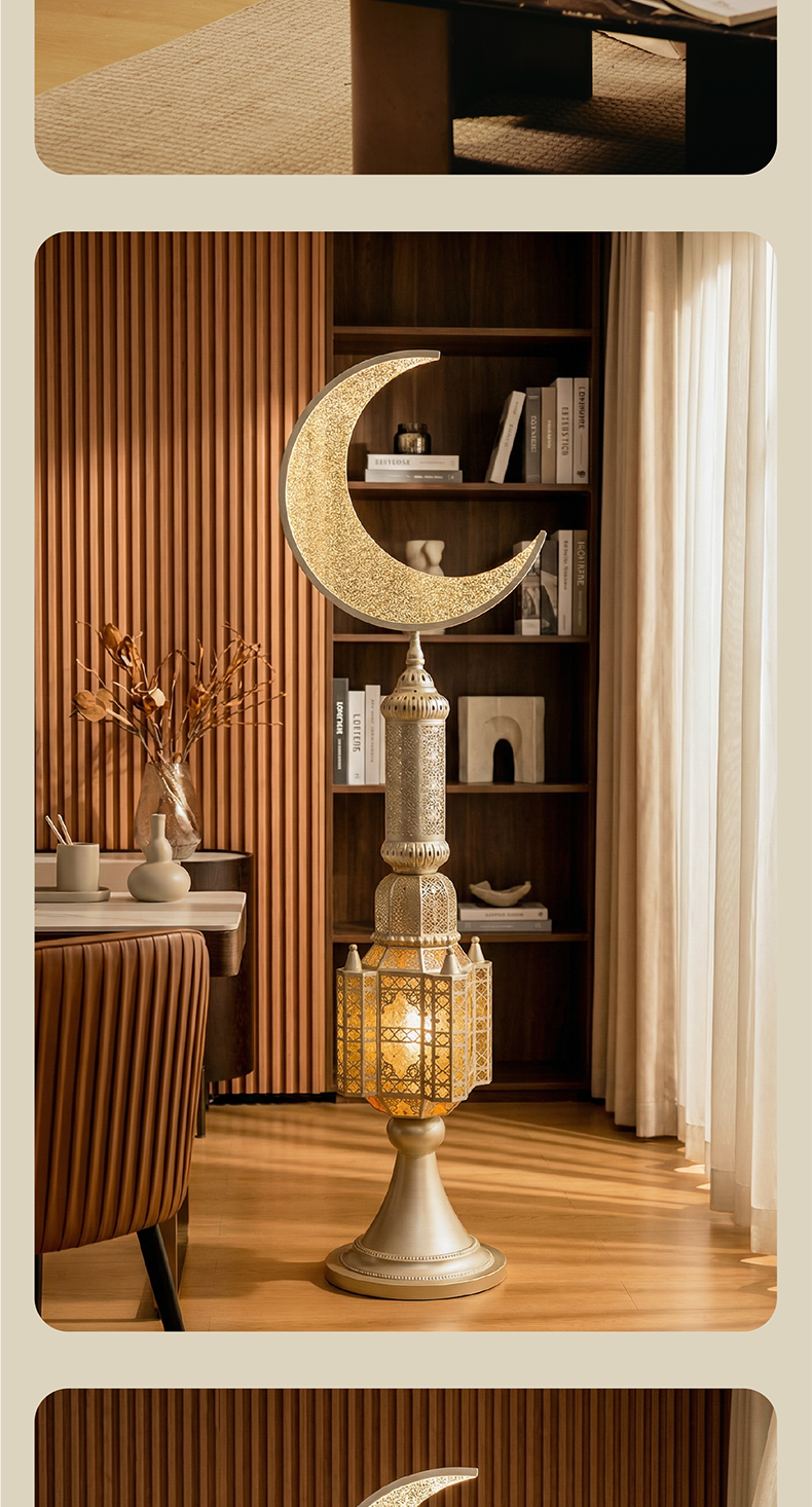 Hilal Pearl Crescent Heritage Floor Lamp