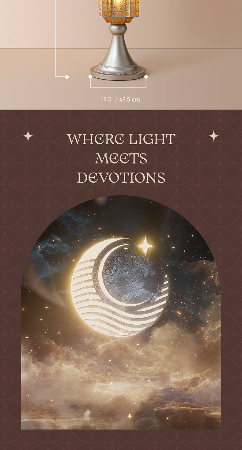 Hilal Pearl Crescent Heritage Floor Lamp