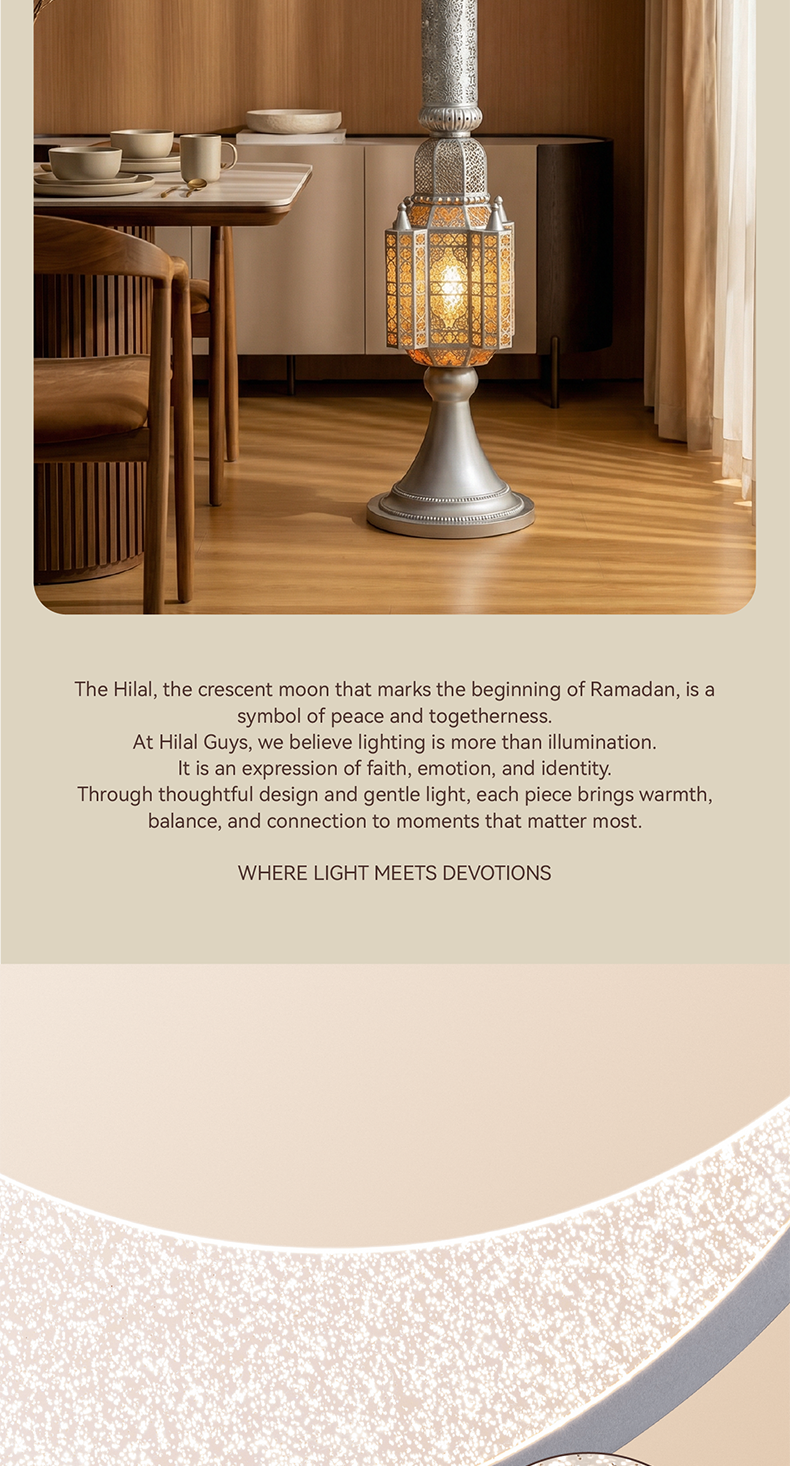 Hilal Silver Crescent Heritage Floor Lamp