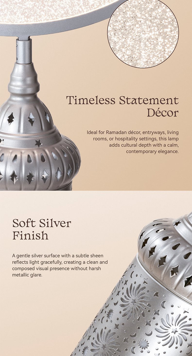 Hilal Silver Crescent Heritage Floor Lamp