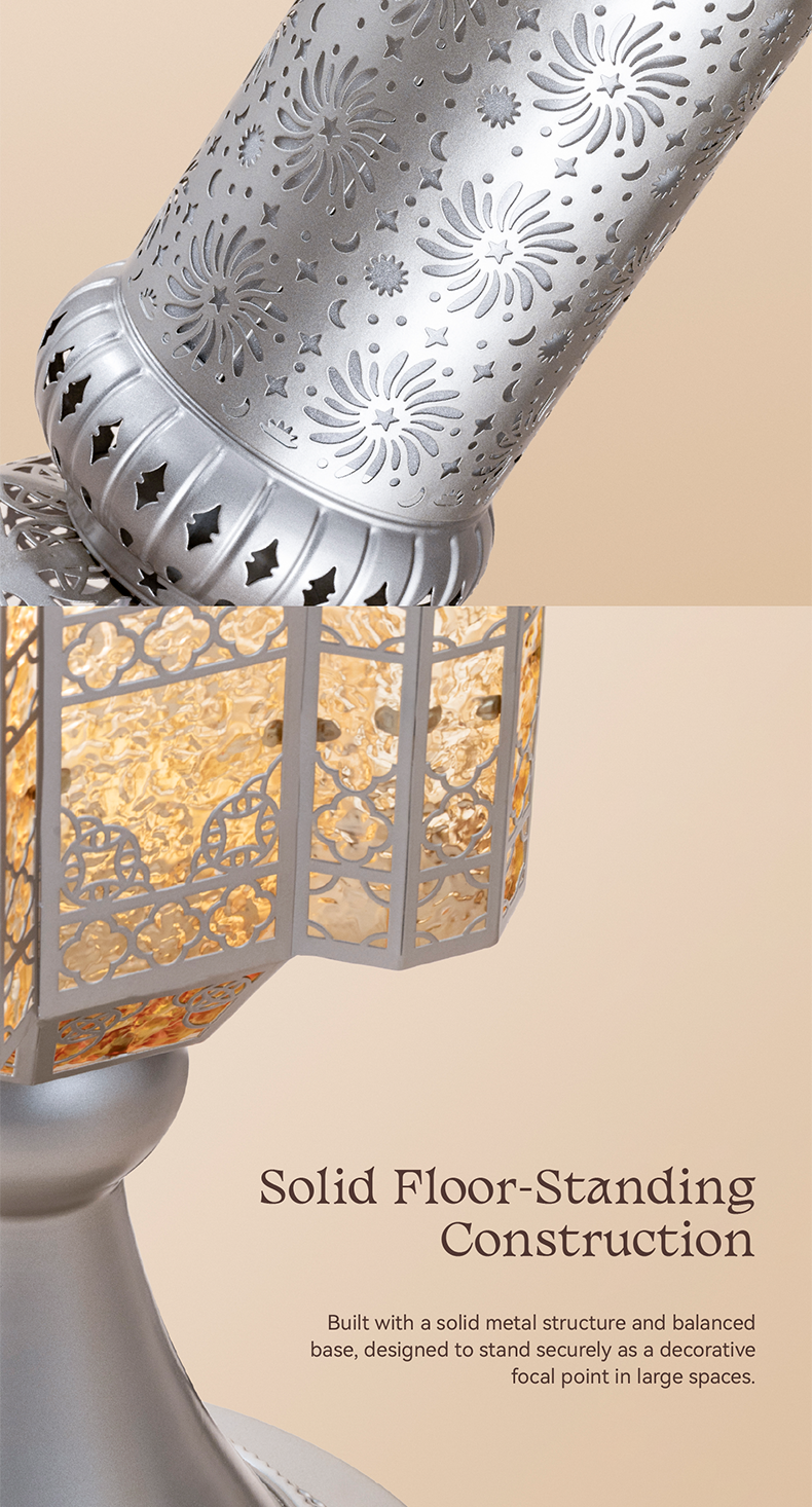 Hilal Silver Crescent Heritage Floor Lamp