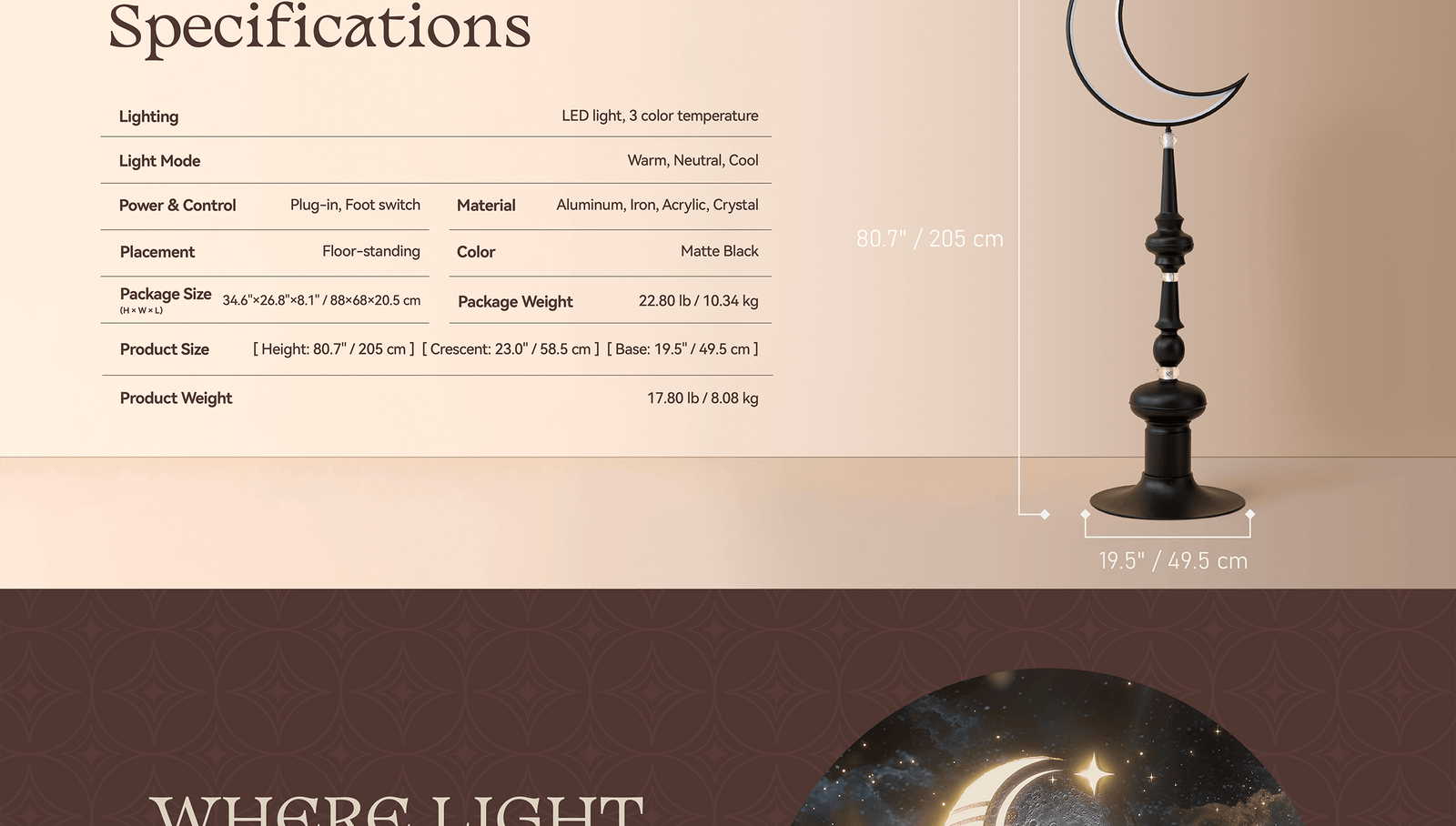 Hilal Noir Floor Lamp