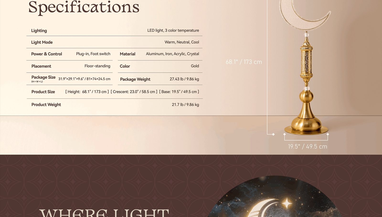 Hilal Aurea Floor Lamp