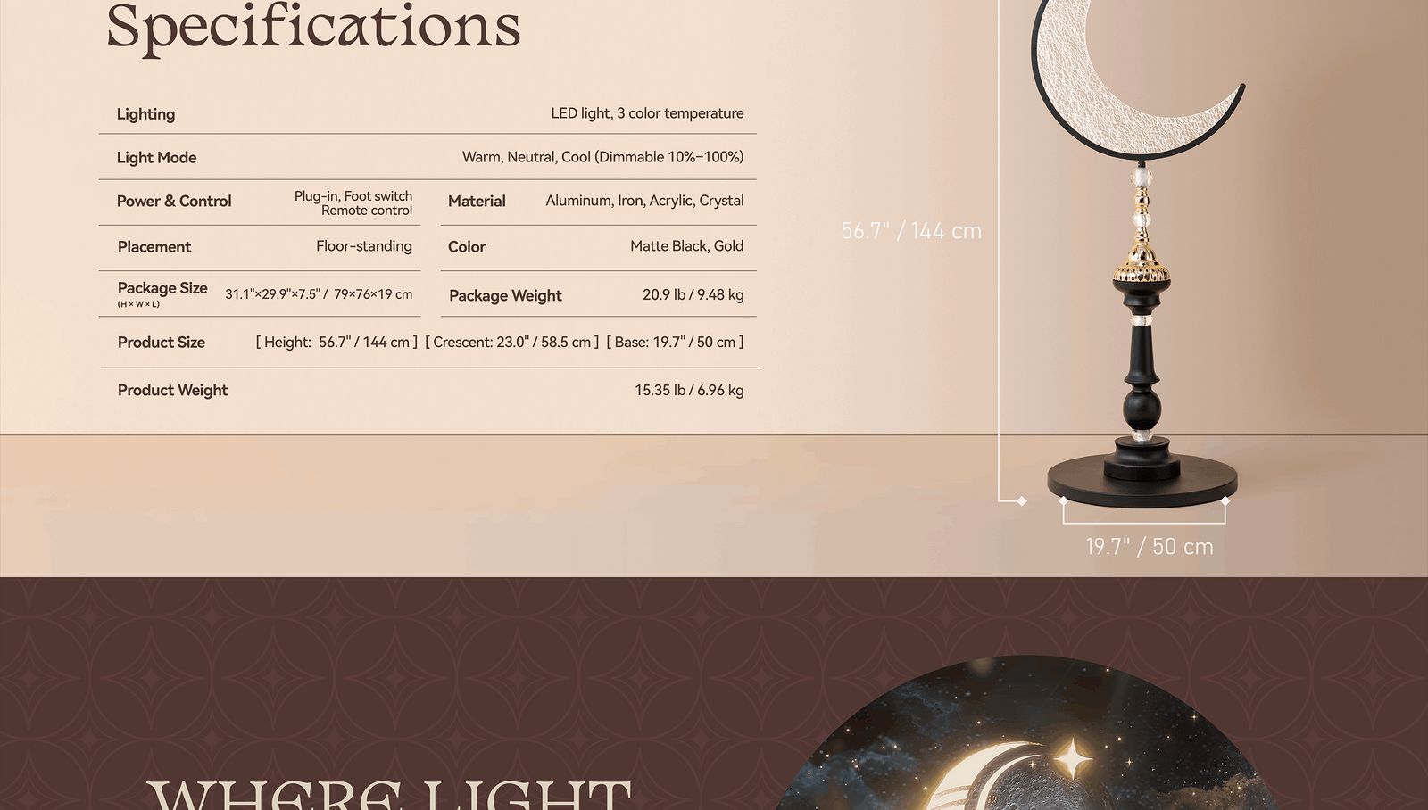 Hilal Éclipse Floor Lamp