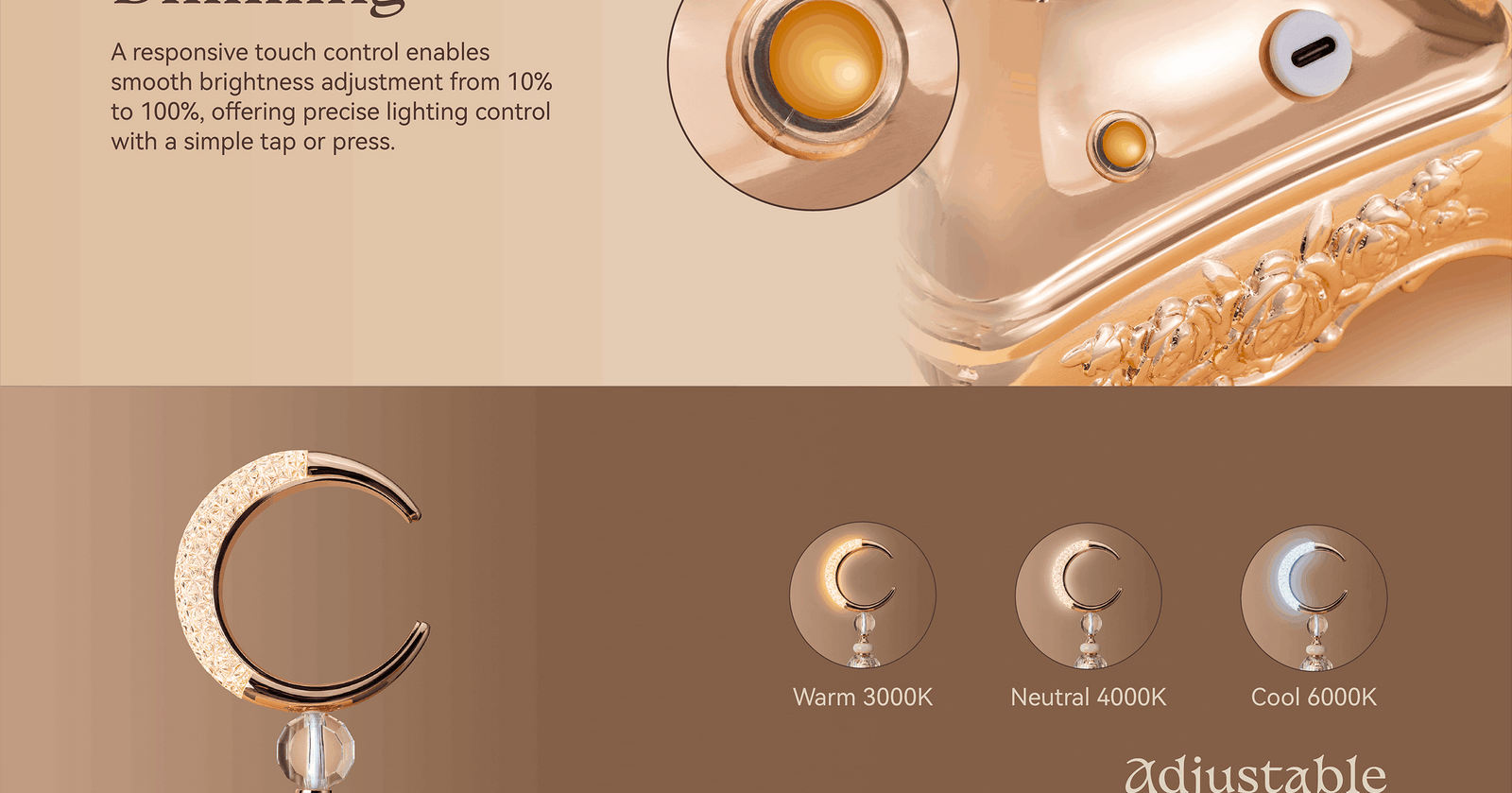 Hilal Crystal Lumière Table Lamp