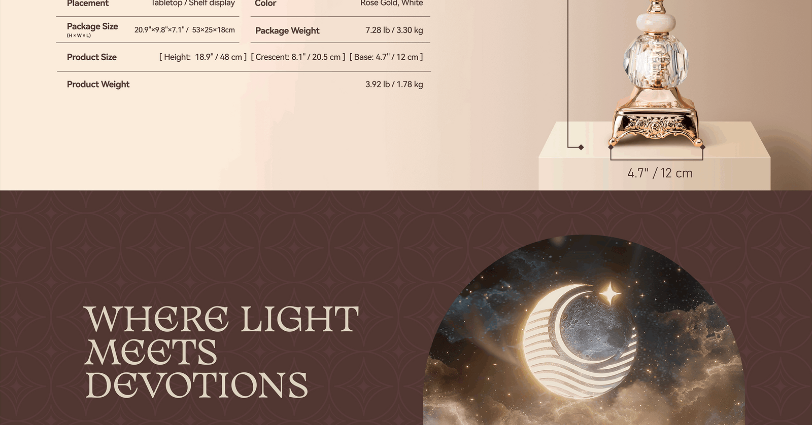 Hilal Crystal Lumière Table Lamp