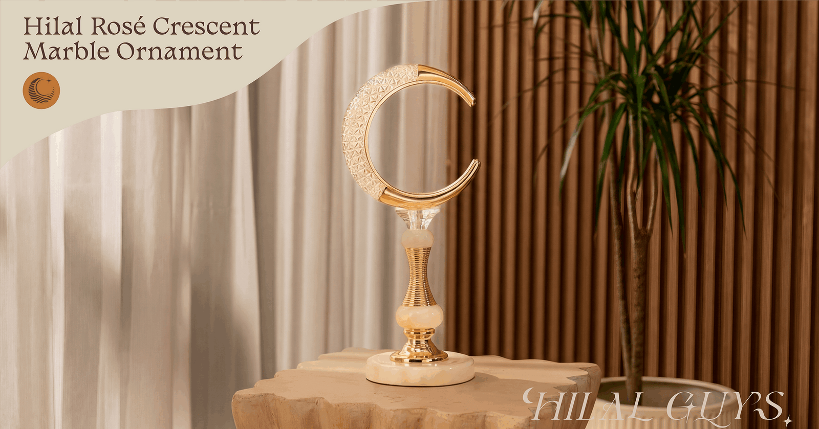 Rosé Crescent Marble Ornament