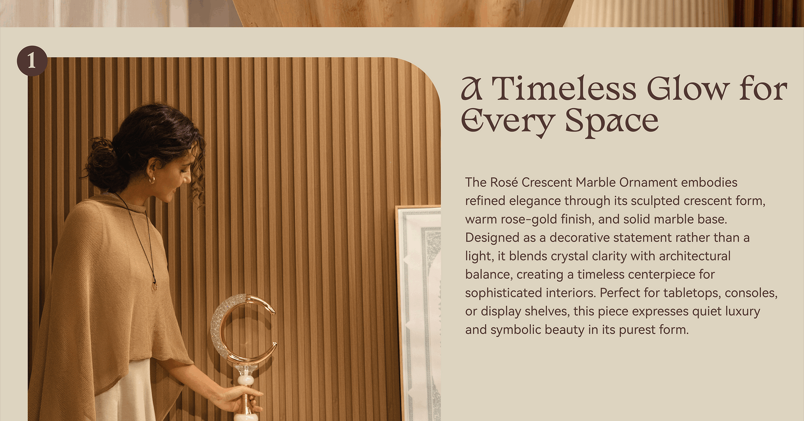 Rosé Crescent Marble Ornament