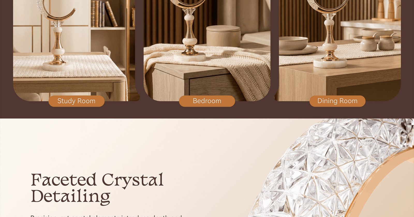 Rosé Crescent Marble Ornament