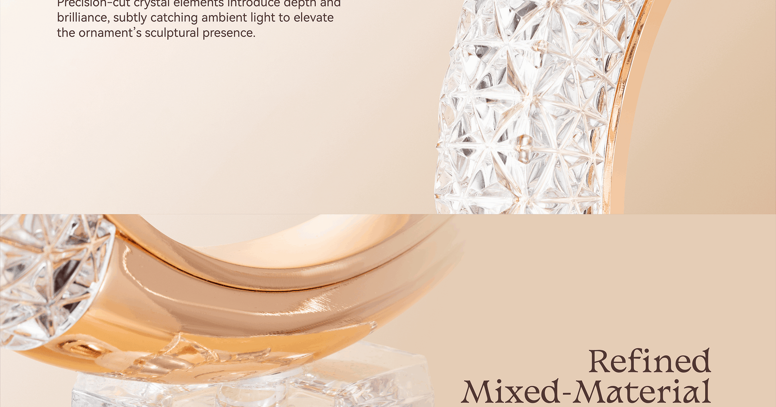 Rosé Crescent Marble Ornament