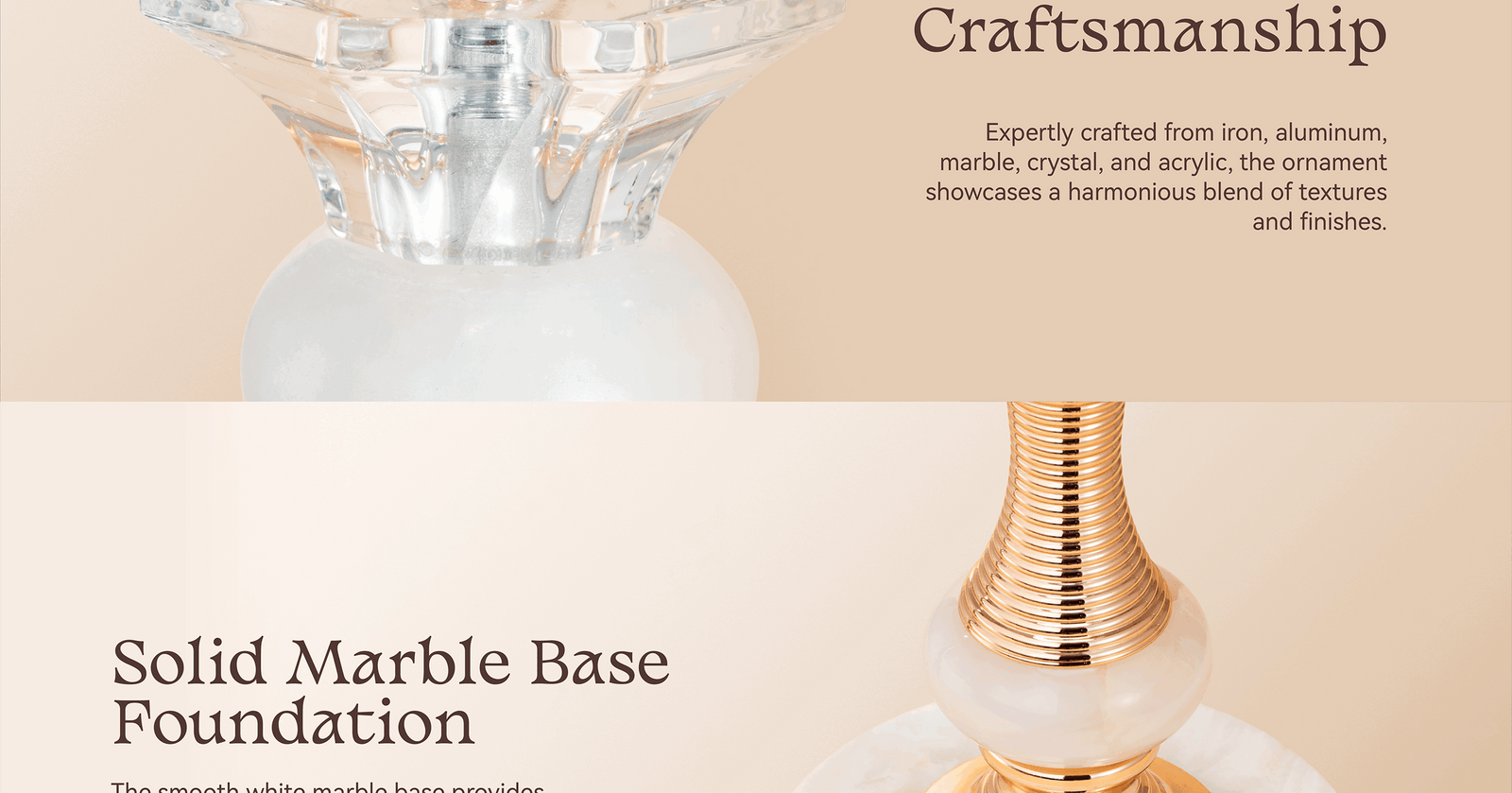 Rosé Crescent Marble Ornament