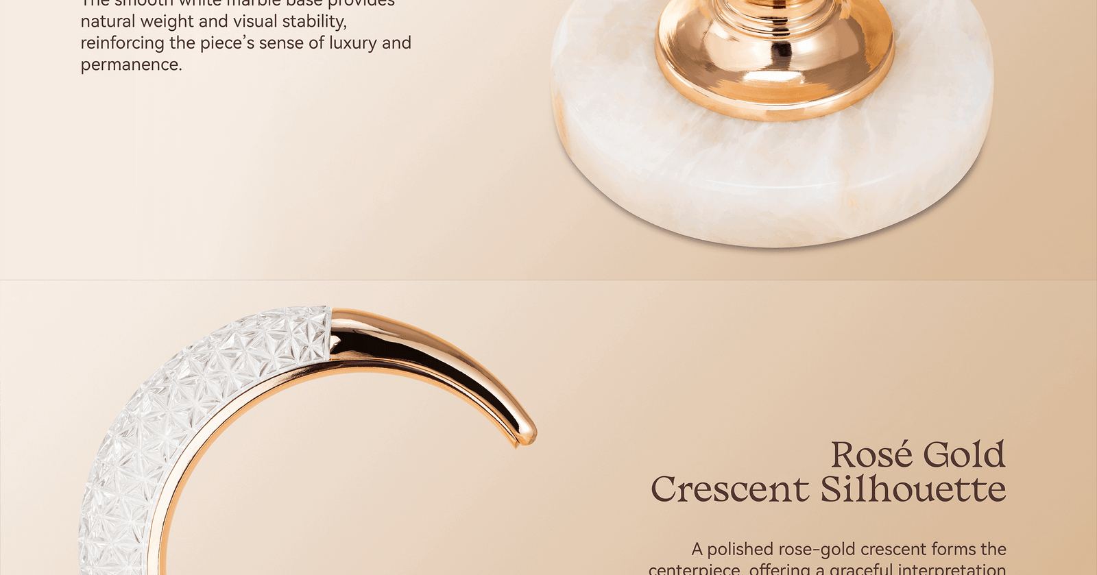 Rosé Crescent Marble Ornament