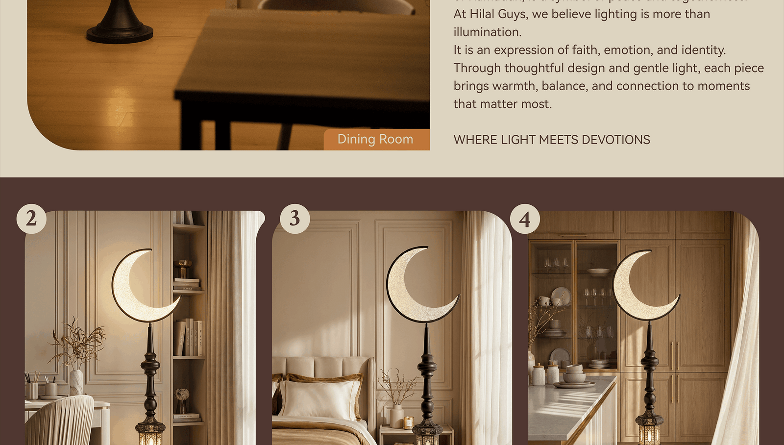 Hilal Midnight Crescent Sentinel Floor Lamp