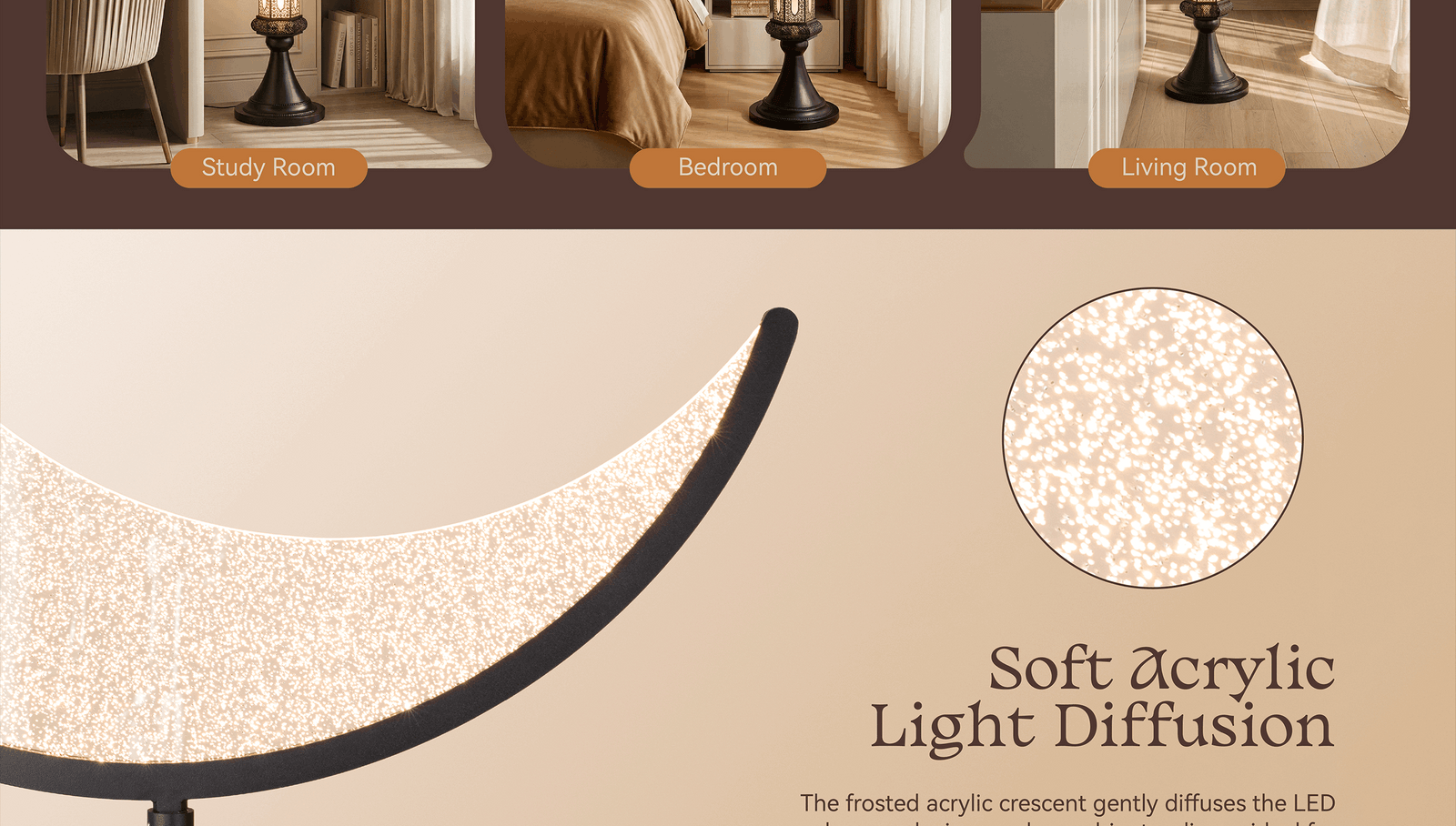 Hilal Midnight Crescent Sentinel Floor Lamp
