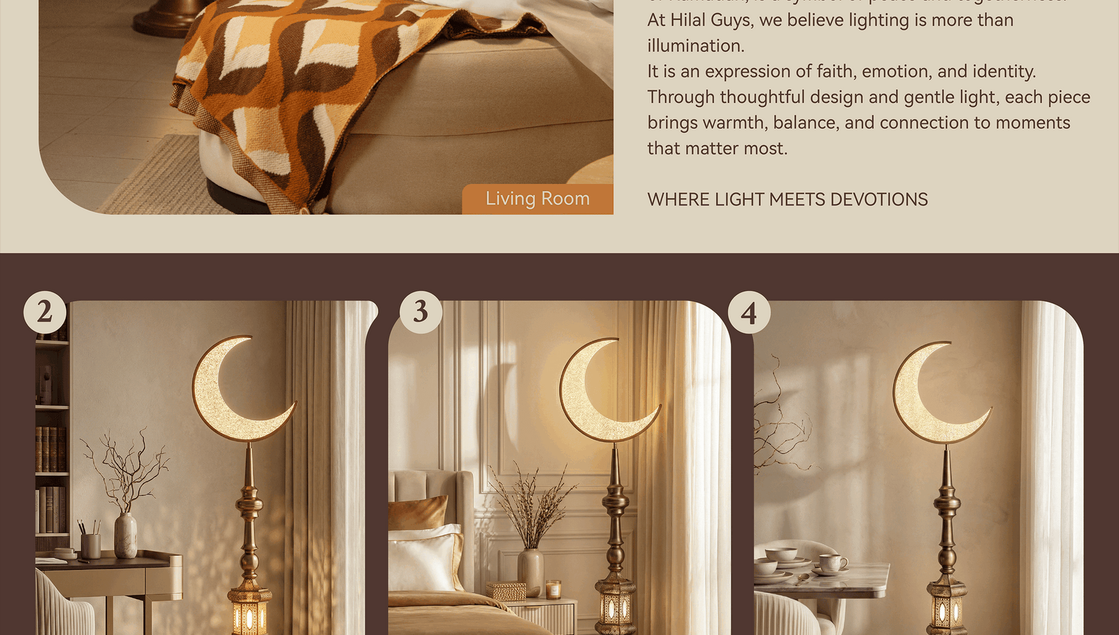 Hilal Auric Crescent Sentinel Floor Lamp