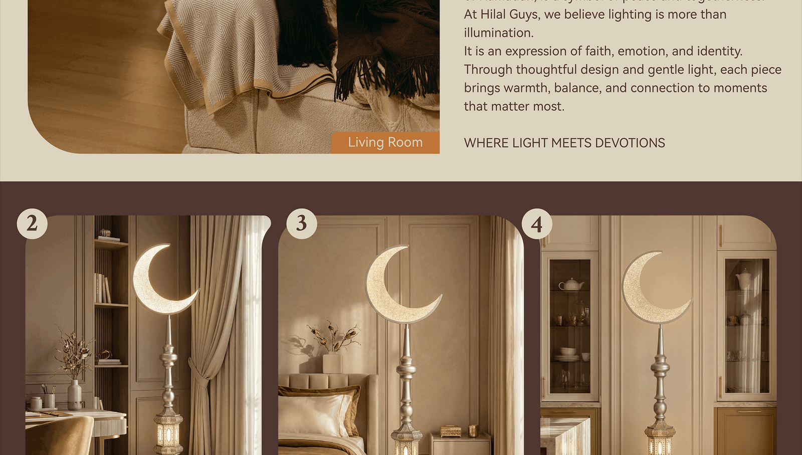 Hilal Lunar Pearl Crescent Sentinel Floor Lamp