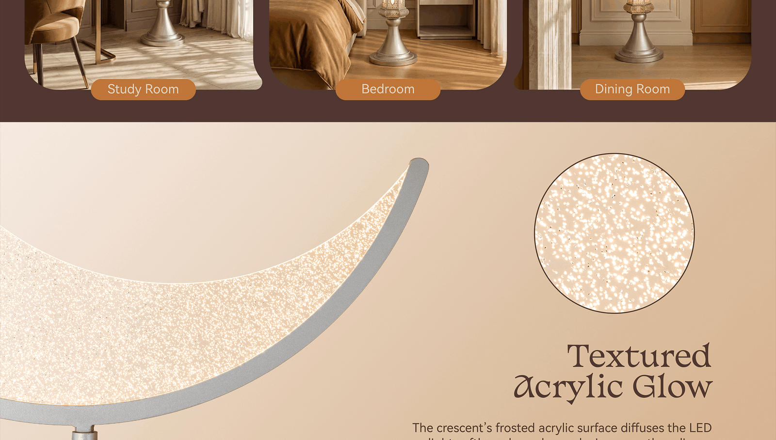 Hilal Lunar Pearl Crescent Sentinel Floor Lamp