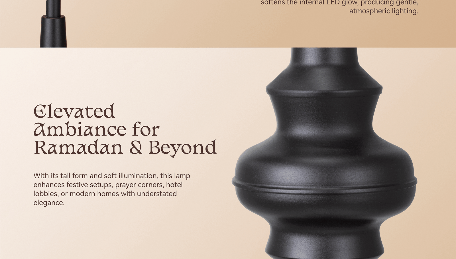 Hilal Midnight Crescent Tower Floor Lamp