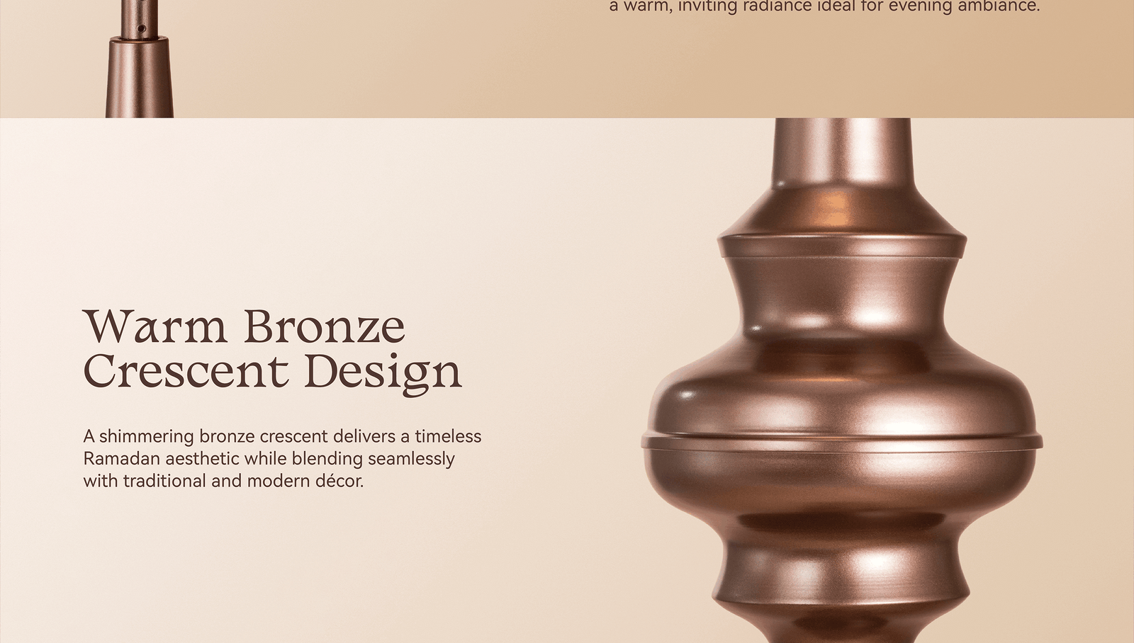 Hilal Amber Crescent Tower Floor Lamp