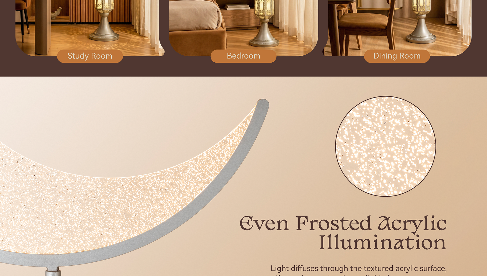 Hilal Pearl Crescent Tower Floor Lamp