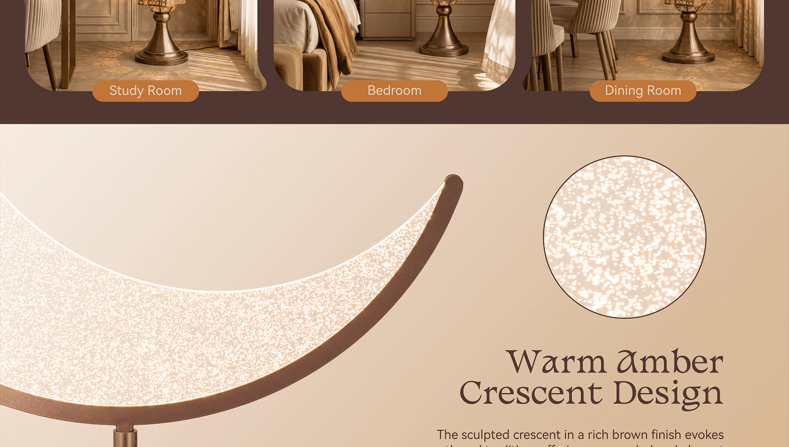 Hilal Amber Crescent Heritage Floor Lamp