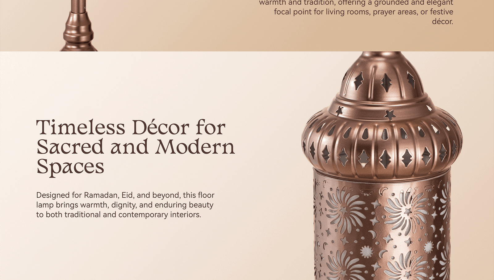 Hilal Amber Crescent Heritage Floor Lamp