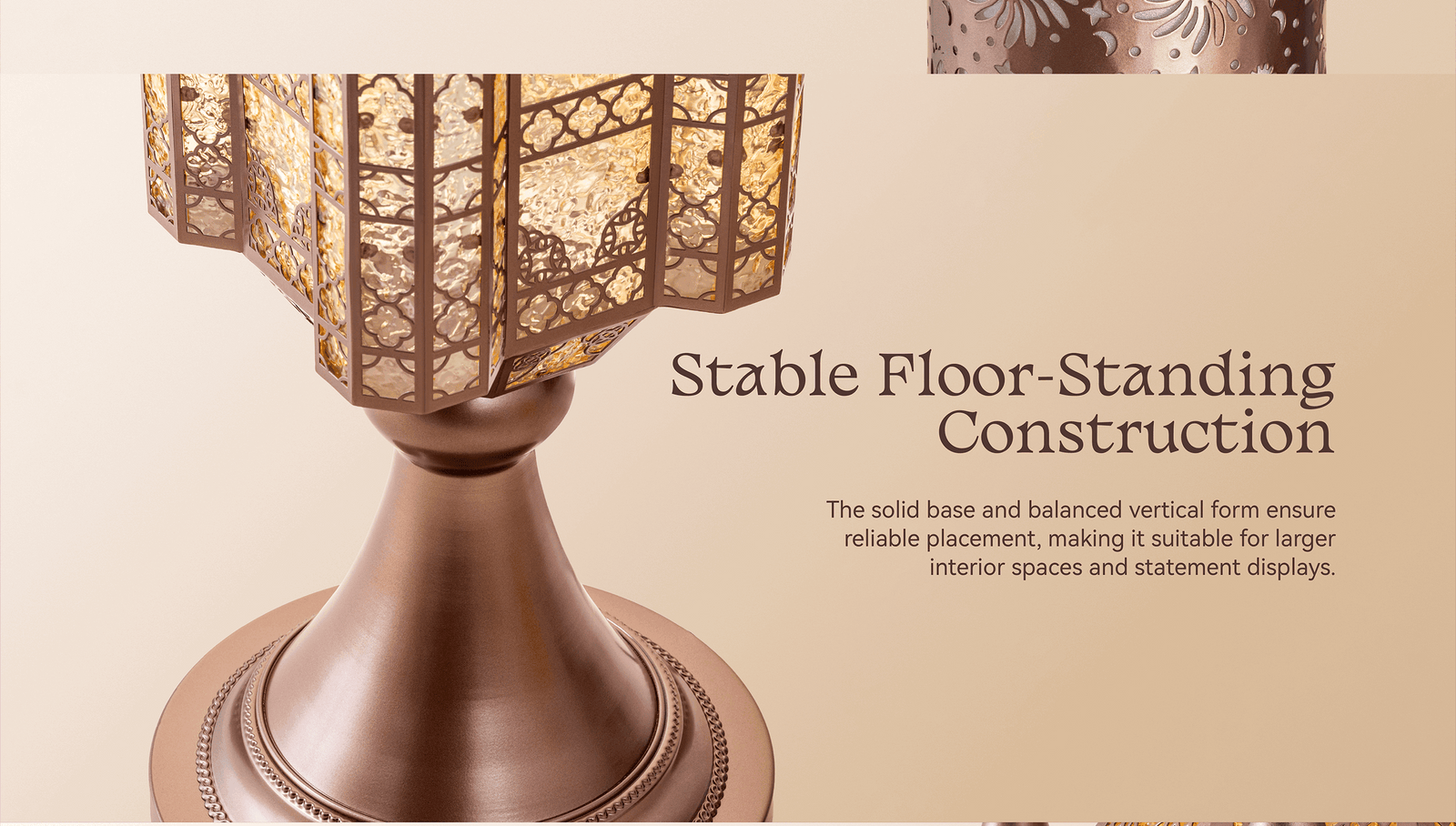 Hilal Amber Crescent Heritage Floor Lamp